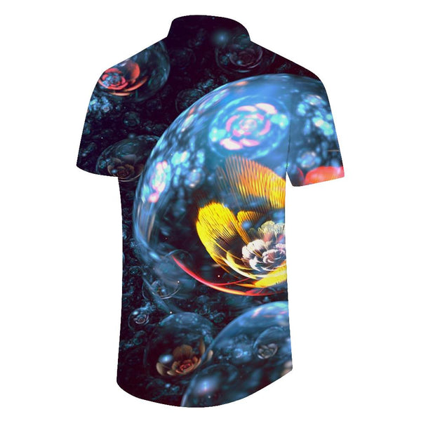 
Mixed Color Bubble Rose Men's Hawaiian Shirt Button Lapel Summer 3D Printed Short Sleeve Top Casual Shirt Beach
                