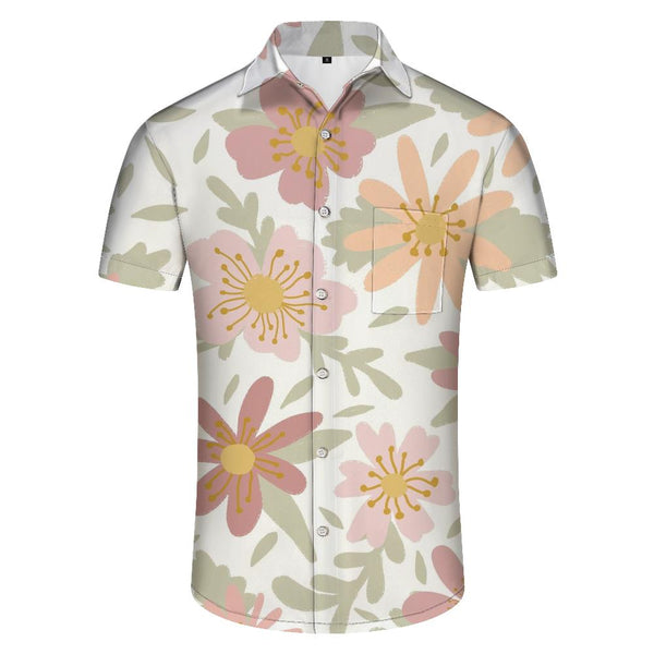 
Flower Print Tropical Beach Hawaiian Shirt Men's Casual Loose Short Sleeve Shirt Fashion Button Tie
                