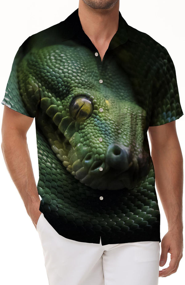 Snake men's summer shirt short sleeve daily travel fashion casual Hawaiian tropical four seasons beach clothes