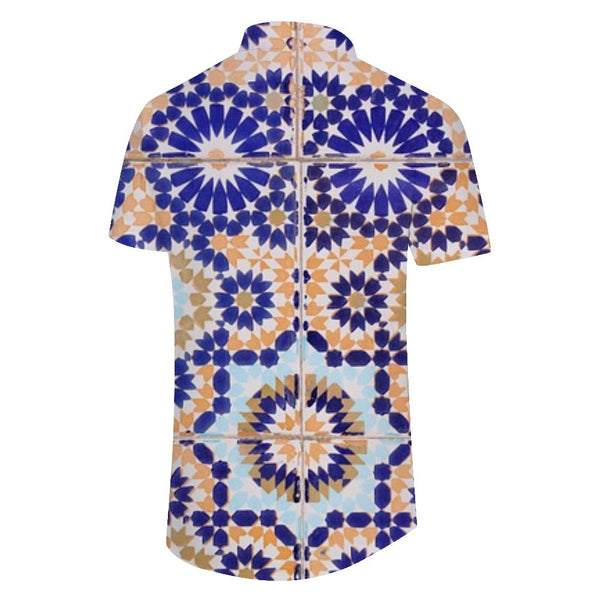 
Tropical Hawaii visual geometry fashion men's casual loose 3d digital printing summer short-sleeved shirt
                
