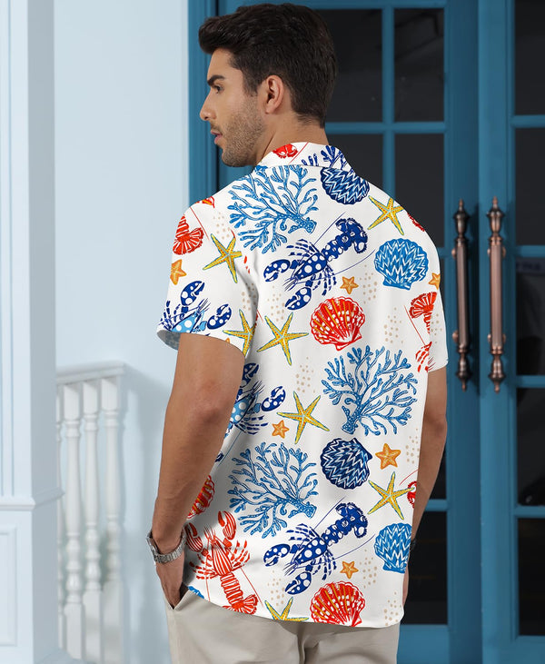 
Hawaiian Shit for Men Beach Summer Mens Buton Down Short Sleeve Shit Tropical Vacation Casual Clothes
                
