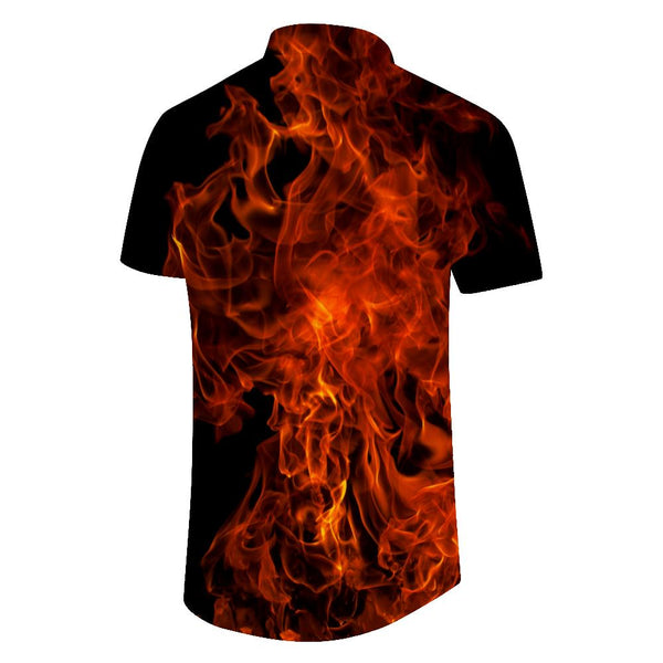 
High Temperature Flame Tropical Beach Shirt Men's Loose Casual Short Sleeve Shirt Hawaiian Tropical Four Seasons Short Sleeve Fashion Luminous Trend Top
                