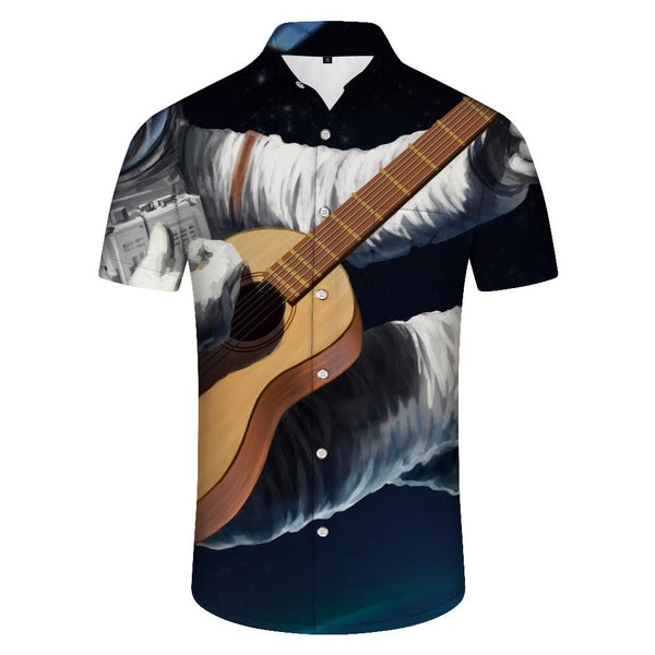 
Outer Space Astronaut Fashion Guitar Men's 3D Printed Short Sleeve Shirt Pattern Short Sleeve Shirt Casual Retro Style Abstract Short Sleeve Shirt Music
                