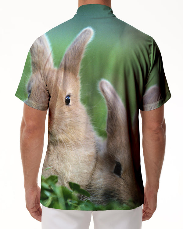 
Rabbit Print Men's Shirt Button Down Dress Shirts Summer Casual Short Sleeve Tops for Office Travel Beach
                