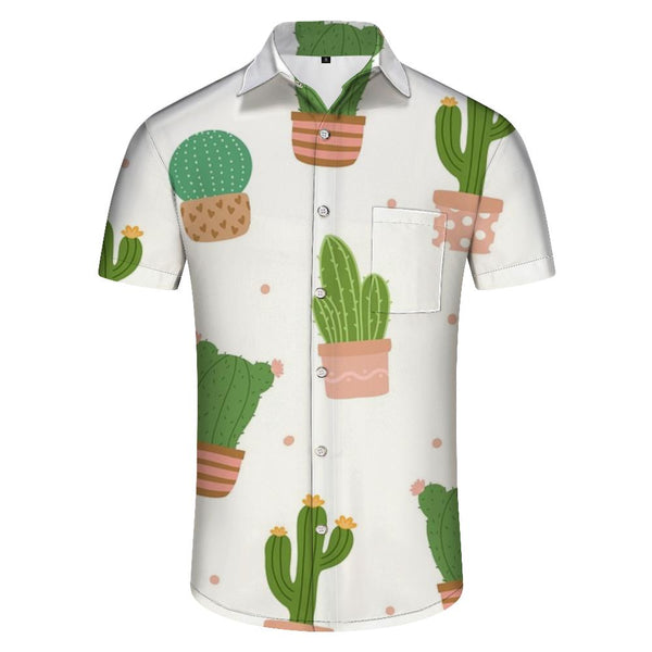 
Succulent Cactus Print Men's Shirt Casual Short Sleeve Button Shirt Summer Beach Top Short Sleeve
                