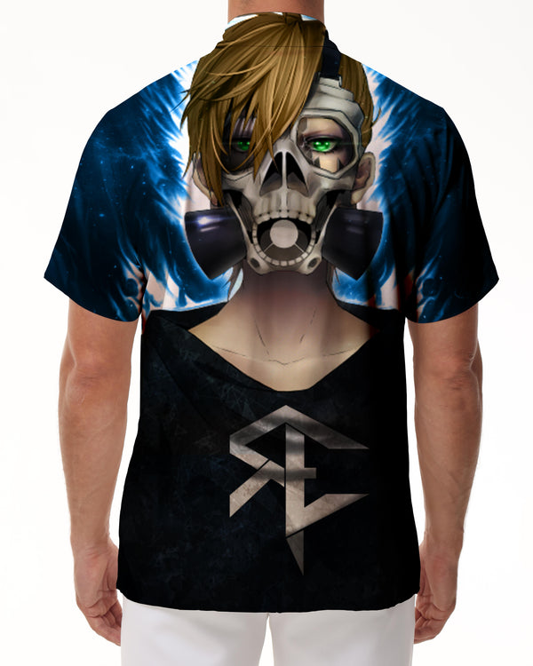 
Cool Japanese Anime Cartoon Character Men's Hawaiian Shirt Short Sleeve Button Casual Shirt Suitable for Summer Beach
                