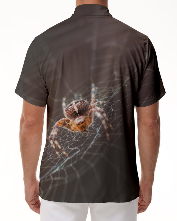 
Spider poisonous 3D printed pattern top men's daily travel casual Hawaiian loose fashion short-sleeved shirt
                