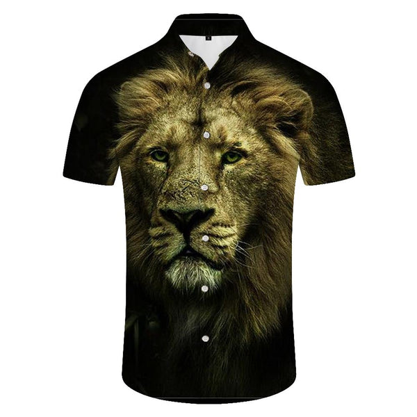 
Lion Beast in the Dark Men's Hawaiian Casual Short Sleeve Shirt Pattern Button Shirt Tops
                