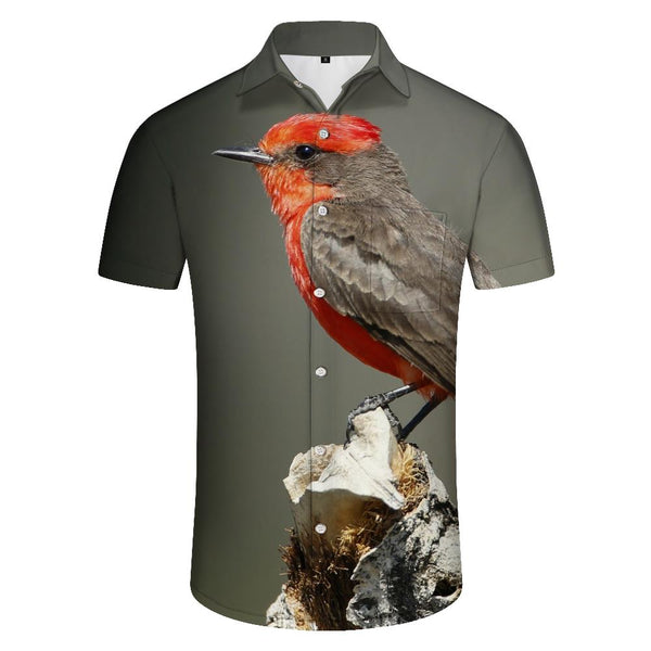 
Brown and Black Fun Cute Bird Fashion Tropical Casual Short Sleeve Summer Beach Shirt Tops Mens Hawaiian Shirt Button Print
                