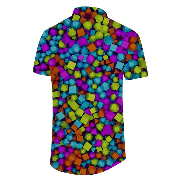 
Fashion Geometric Digital 3D Printed Short Sleeve Button Shirt Men's Shirt Short Sleeve Comfortable Breathable Fit
                