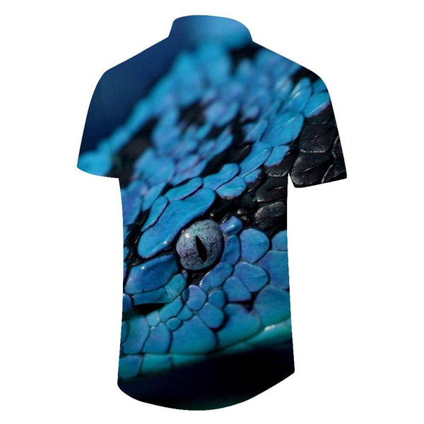 
Blue Viper Reptile Blue Snake Venomous Men's Short Sleeve Casual Hawaiian Shirt for Beach Party
                