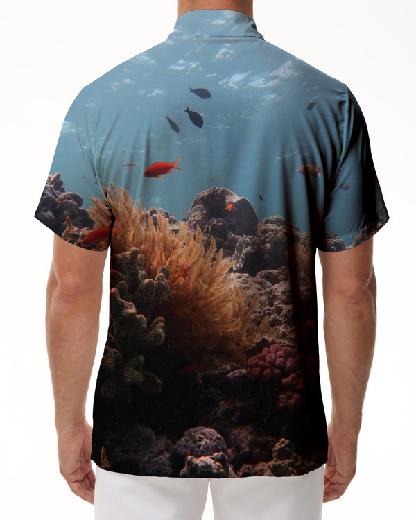 
Undersea Tropical Fish Print Men's Short Sleeve Button Shirt Casual Loose Summer Beach Shirt Short Sleeve
                