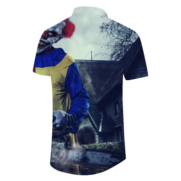
Comedy Red Clown Everyday Street Men's Casual Hawaiian Shirt Lapel Button Short Sleeve Top Shirt Pocket
                