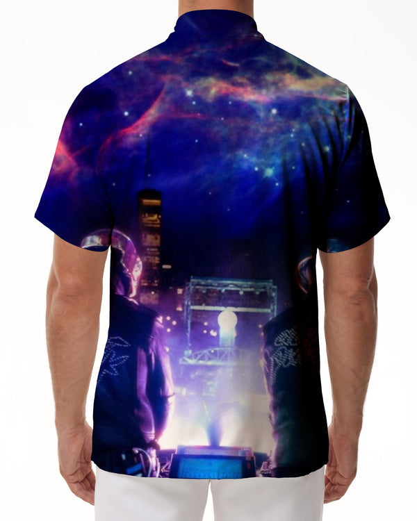 
Purple Silver Sea Summer Casual Short Sleeve Tops Men Shirt Button Down Shirts Suitable for Office Beach Travel
                