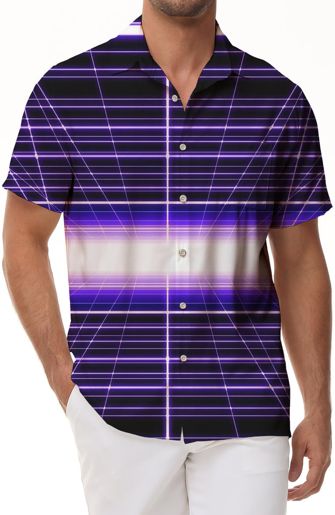 Men's Fashion Summer Shirt Digital Print Short Sleeve Button-Up Hawaiian Button-Up Geometric Pattern Camping Short Sleeve