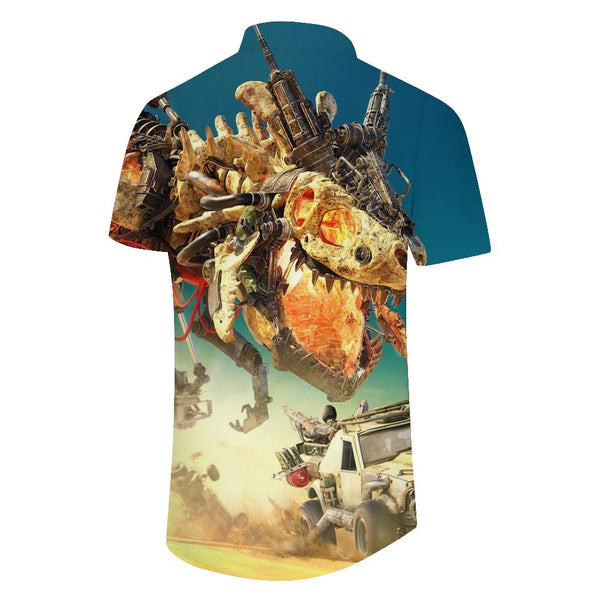 
Funny Dinosaur Hawaiian Shirt Men's Casual Loose Daily Travel Short Sleeve Shirt Hawaiian Button Lapel Pocket Short Sleeve Shirt Dinosaur
                