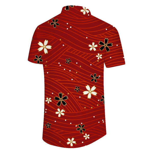 
3D Printed Red Abstract Men's Casual Tops Loose Beach Shirt Regular Fit Hawaiian Short Sleeve Festival Fun Novelty Shirt
                
