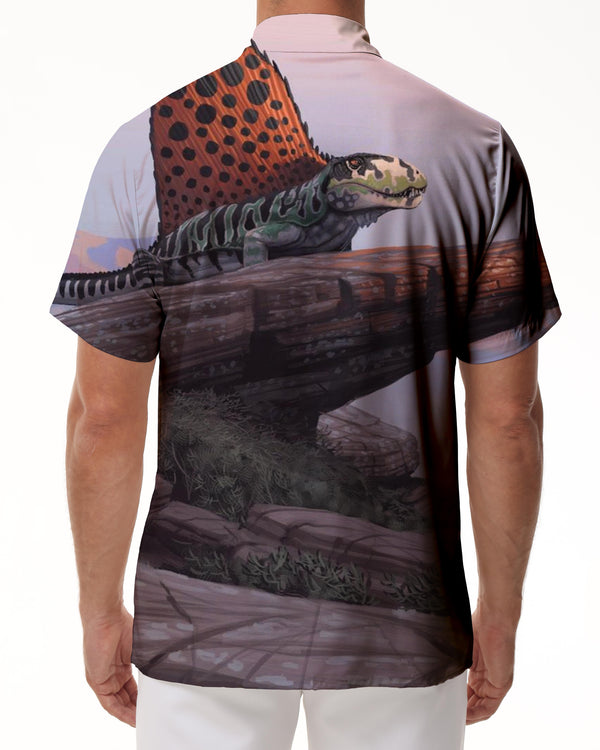 
Mutant lizard poisonous Hawaiian tropical fashion short sleeve shirt comfortable breathable short sleeve men's button beach shirt
                