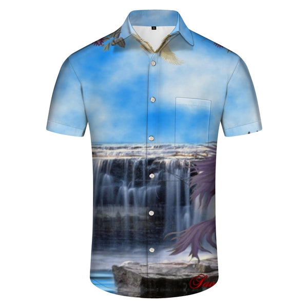 
Waterfall Animal Scenery Hawaiian Shirt Mens Button Down Shirt Short Sleeve Casual Hawaiian Beach Shirt
                