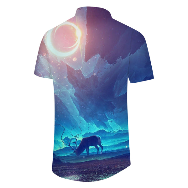 
Beach summer shirt forest animal short sleeve shirt men's 3D print summer clothes casual simple
                