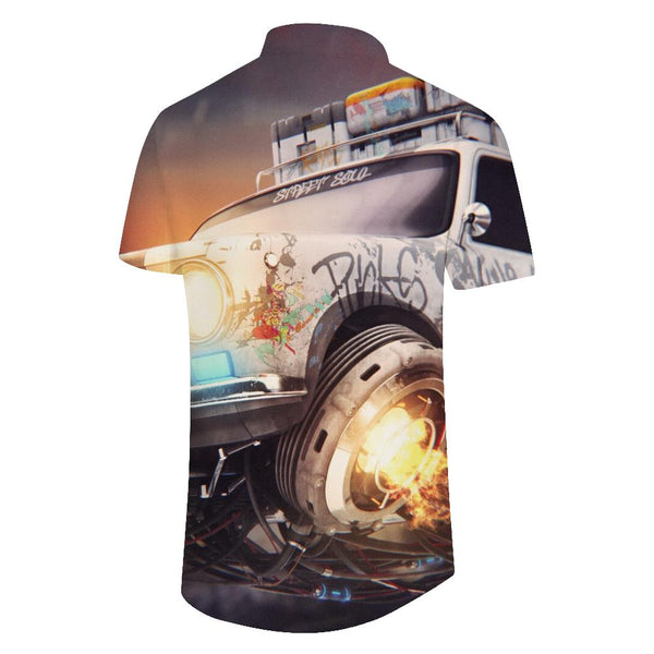 
Cool Wild Adventure Car Men's Hawaiian Shirt Short Sleeve Button Casual Shirt Tropical Fish
                