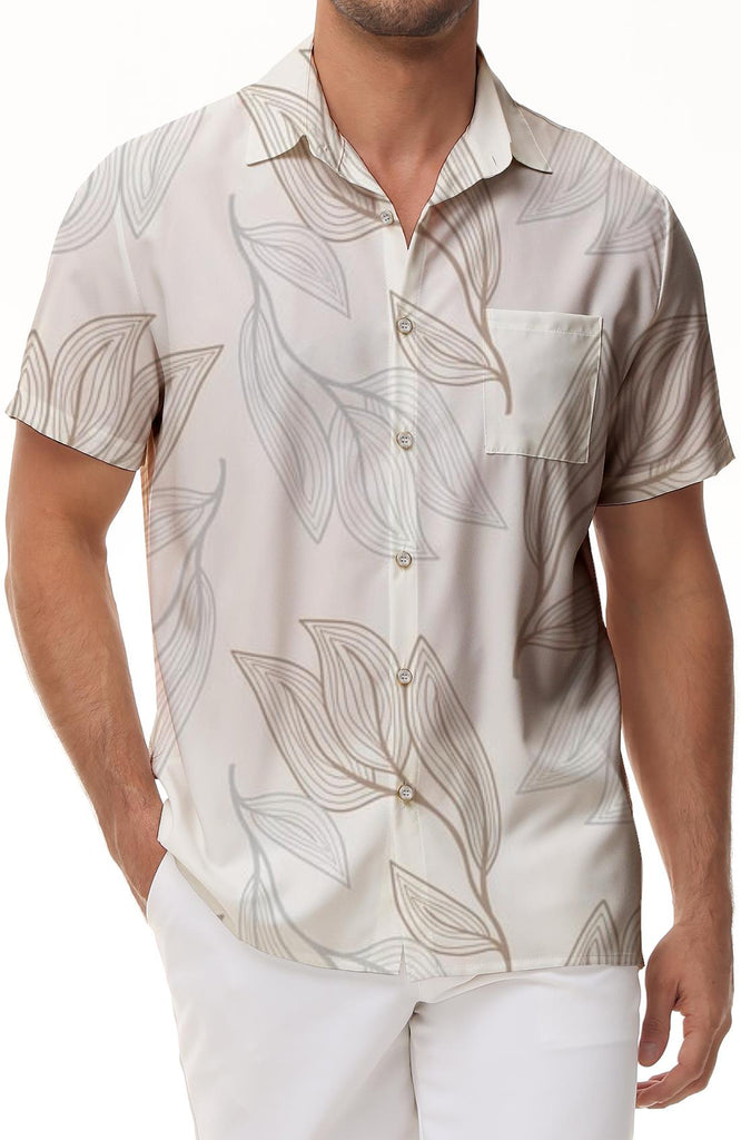 Fashion Casual Palm Tree Beach Holiday Tropical Fun Cool Mens Hawaiian Shirt Short Sleeve Button Lapel