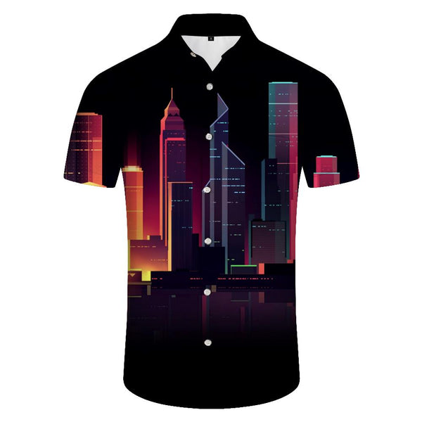 
Empire State Building Print Men's Pocket Hawaiian Shirt Casual Short Sleeve Button Beach Shirt
                