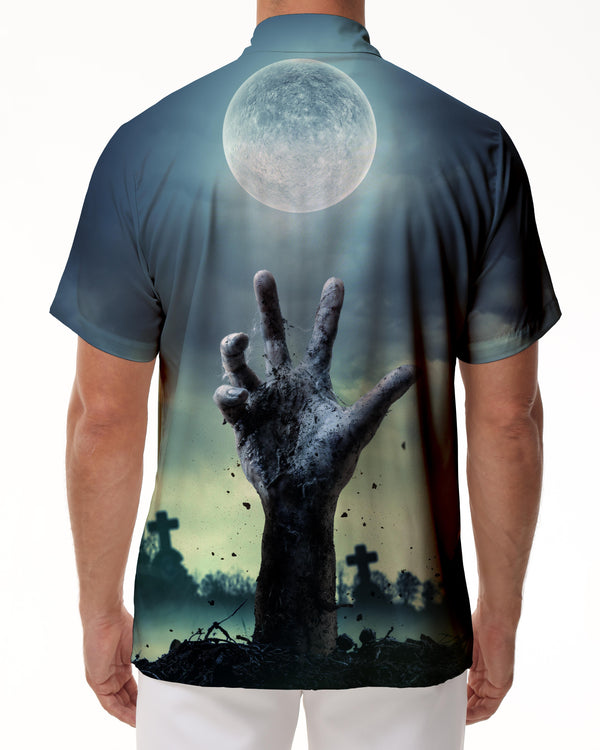 
Zombie Hands Men's Halloween Night Shirt Short Sleeve Printed Regular Shirt Lapel Casual Top
                