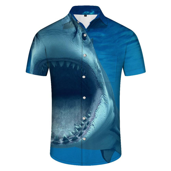
Cute Shark in the Sea Men's Casual 3D Printed Shirt Short Sleeve Button Short Sleeve Shirt Hawaiian
                