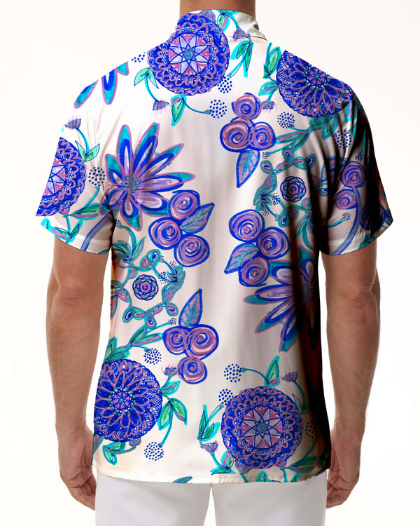 
Abstract painting art men's casual daily travel short sleeve shirt Hawaiian tropical lapel pocket outdoor fishing top
                