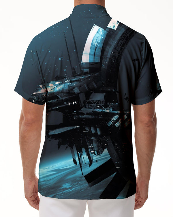 
Premium Spaceship Men's Casual Shirt Short Sleeve Regular Fit Fashion Beach Shirt Tops Camping
                