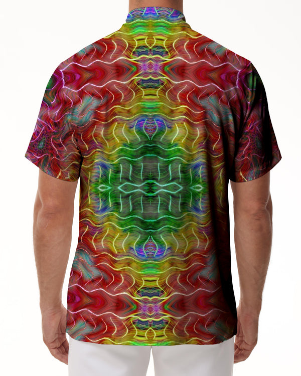 
Geometry sacred men's vacation travel seaside casual short-sleeved shirt loose short-sleeved shirt classic mixed color
                