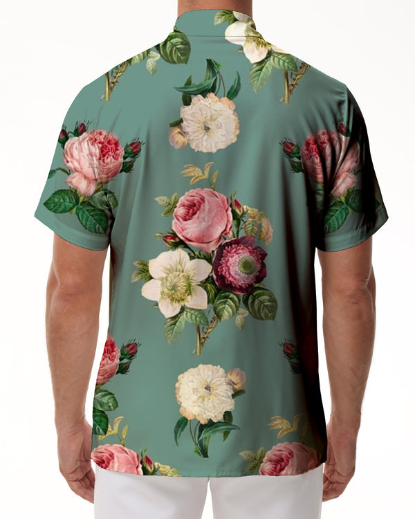 
Vintage Style Floral Print Men's Polyester Shirt Short Sleeve Button Shirt Vacation Hawaiian Shirt Tops
                