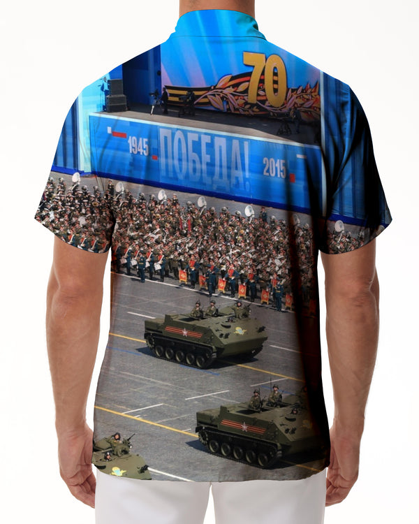 
3D Printed Men's Button Lapel Short Sleeve Shirt Fashion Comfortable Breathable Hawaiian Beach Top Seaside
                