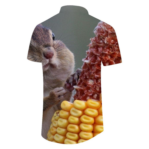 
Cute Red Squirrel Men's Cuban Shirt Short Sleeve Button-Up Beach Shirt Casual Everyday Top Mixed Colors
                