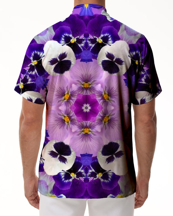 
Purple Flower Mens Hawaiian Shirt Fashion Button-Up Beach Shirt Short Sleeve Summer Casual Shirt Loose Fit
                