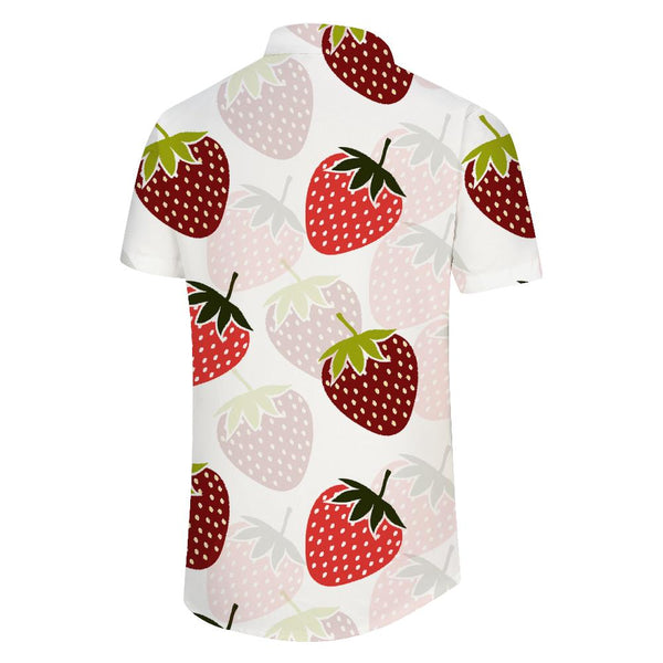 
Fashion Strawberry 3D Printed Pattern Men's Summer Fruit Pattern Short Sleeve Fashion Button Lapel Pocket
                