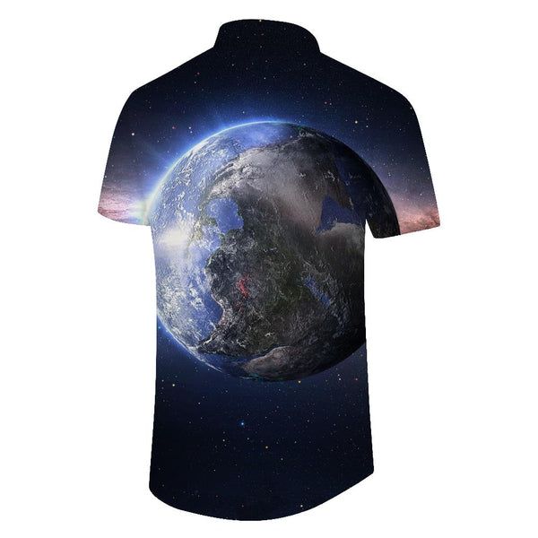
Men's Earth 3D Universe Starry Sky Printed Men's Short Sleeve Casual Summer Men's Loose Shirt Street Loose Tops
                