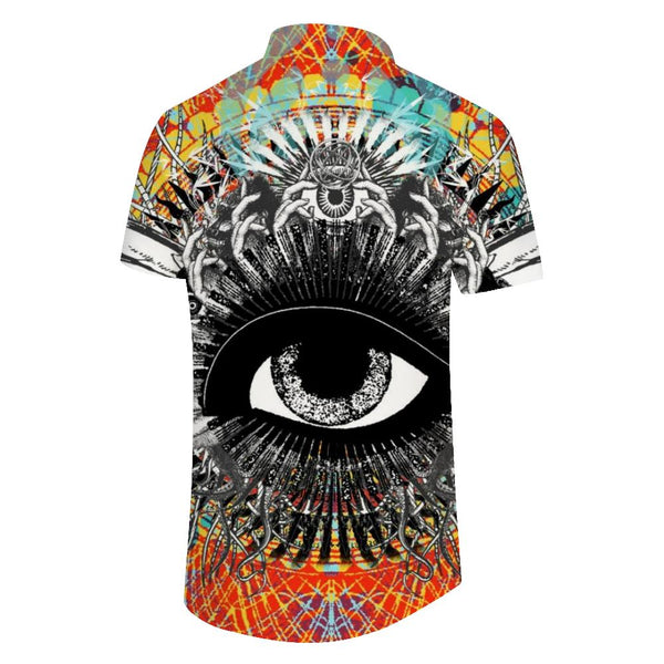 
Egyptian Summer Art Black and White Eyes Casual Short Sleeve Shirt Men's Casual Street Loose Breathable Fashion Tops
                