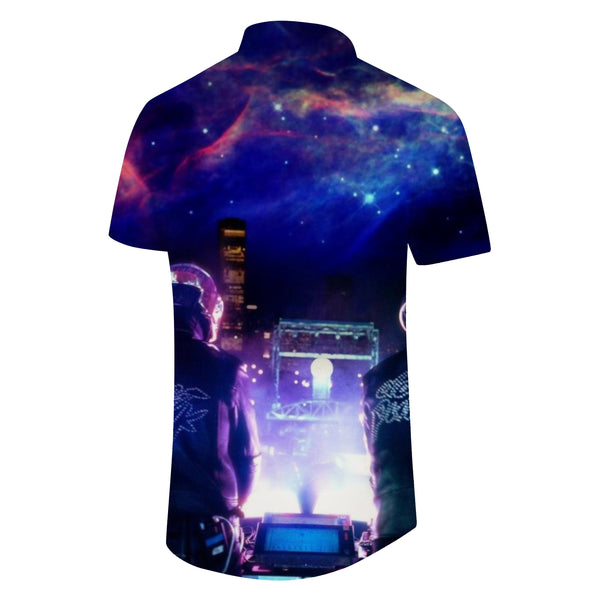 
Purple Silver Sea Summer Casual Short Sleeve Tops Men Shirt Button Down Shirts Suitable for Office Beach Travel
                