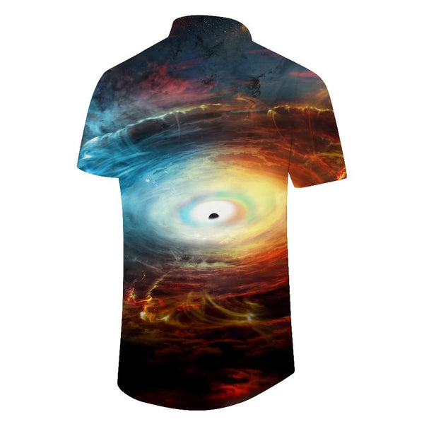 
Fantasy beautiful colorful clouds men's short-sleeved button-down shirt fashionable and comfortable summer shirt short-sleeved
                