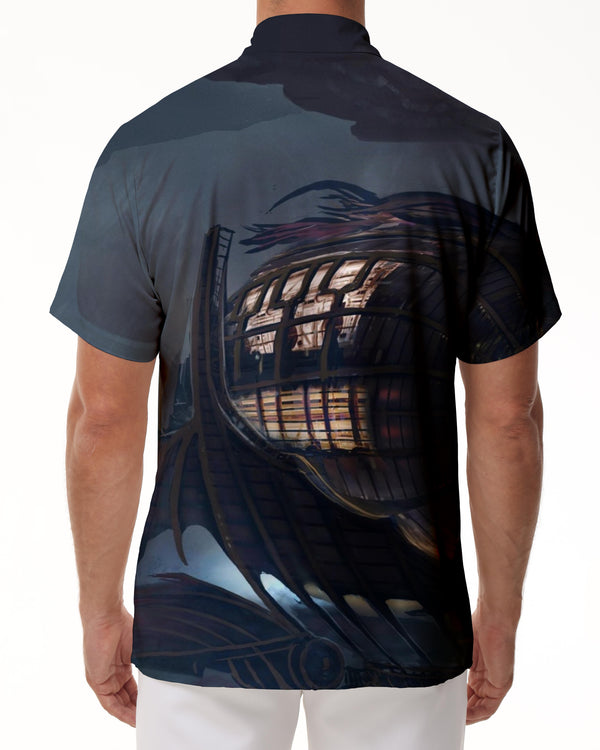 
Nordic Abstract Viking Ship Print Men's Shirt Casual Short Sleeve Button-Up Beach Tropical Shirt Fashion Summer
                