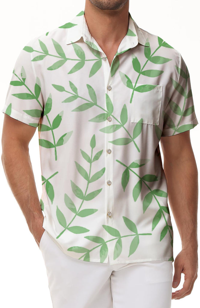 New Beach Grass Men's Shirt 3d Printed Hawaiian Short Sleeve Shirt Men's Summer Casual Shirt Loose Short Sleeve Tops