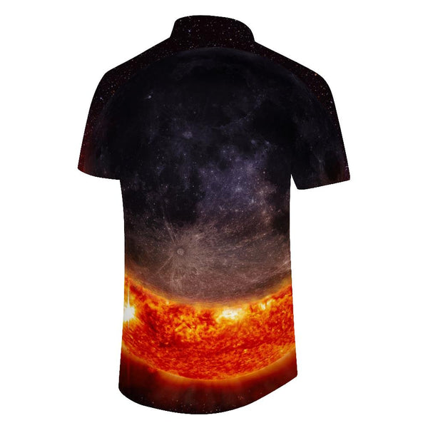 
Mars outer space Hawaiian button short-sleeved shirt four seasons fashion style men's comfortable breathable casual short-sleeved shirt pocket
                
