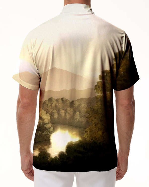 
Natural scenery 3d print pattern short sleeve shirt men casual button tropical hawaiian shirt fashion
                