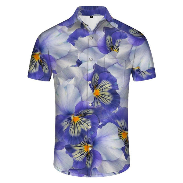 
Purple Trumpet Floral Men's Hawaiian Shirt Casual Button-Down Fashion Tops Summer Vacation Seaside Beach Tops
                