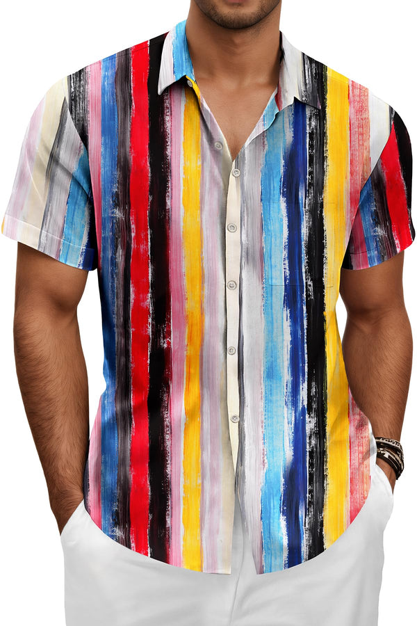 Hawaiian Shit for Men Beach Summer Mens Buton Down Short Sleeve Shit Tropical Vacation Casual Clothes