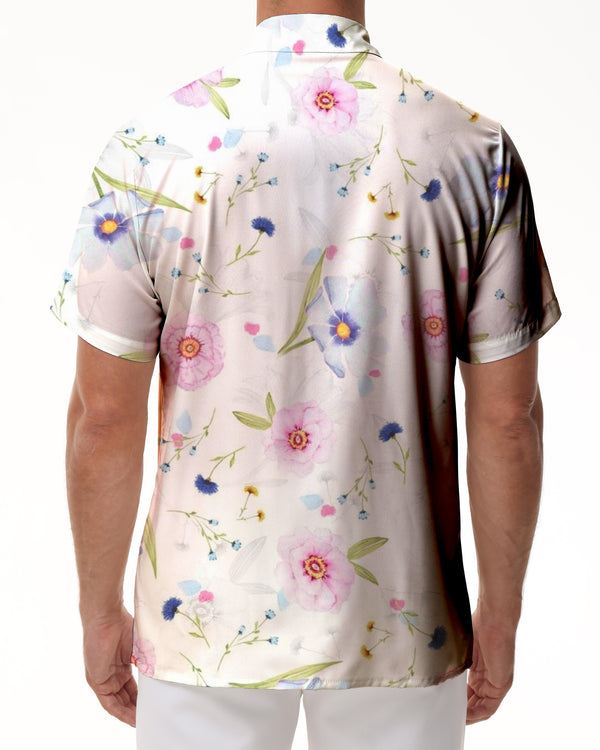 
Romantic Floral Men's Printed Short Sleeve Shirt Casual Button-Down Shirt with Pockets Hawaiian Button Lapel Short Sleeve
                