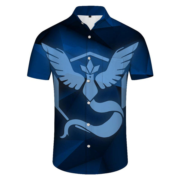 
Comfortable and breathable tropical Hawaiian button pocket men's short sleeve shirt Hawaiian button short sleeve loose lapel
                