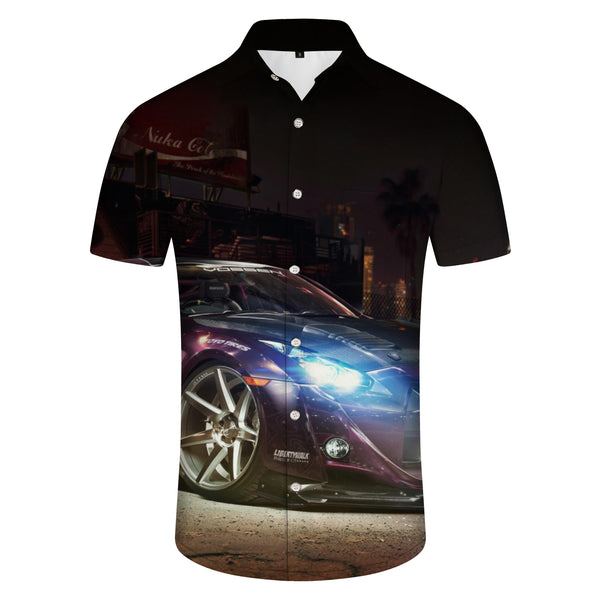 
Hawaiian shirt Retro sports car pattern summer short-sleeved shirt 3d print lapel button shirt casual vacation
                